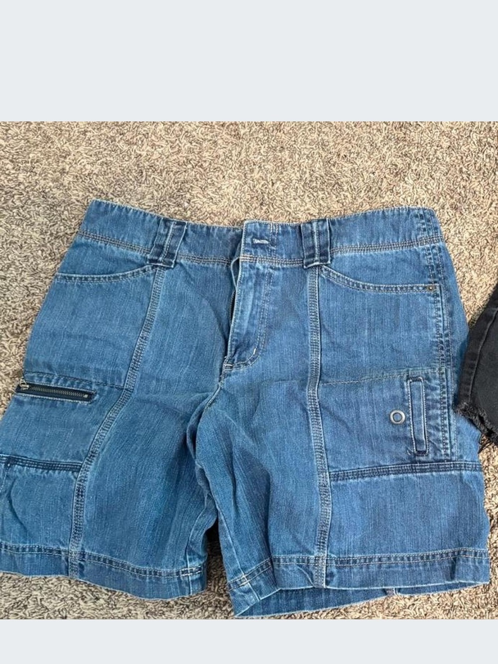 Eddie Bauer Blue Denim Cargo Shorts